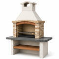 Stein- und Keramikgrillkamin Beige/Grau