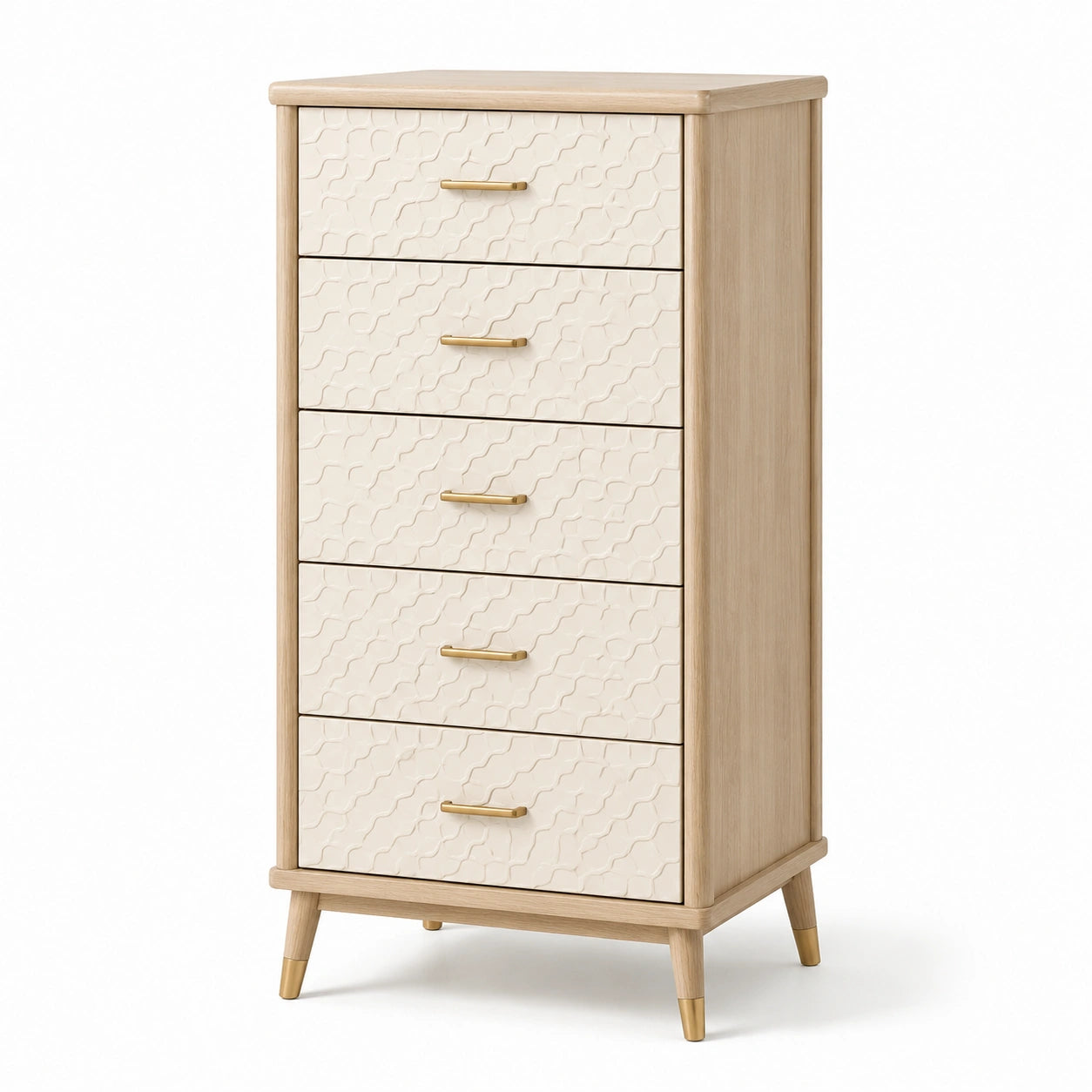 Schubladenschrank Buche 5 Schubladen Beige