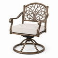 Aluminium-Drehsessel mit Polyesterpolsterung in Bronze und Beige