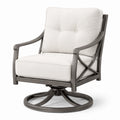 Drehsessel aus Aluminium mit Polyesterbezug Beige