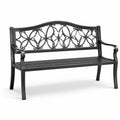 Metall-Gartenbank mit dekorativem Muster Schwarz 120 cm