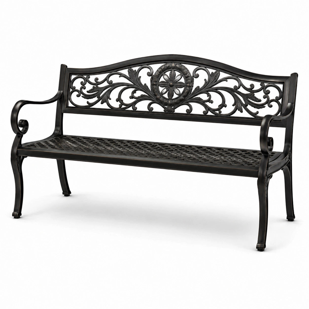 Gartenbank aus Gusseisen, Schwarz