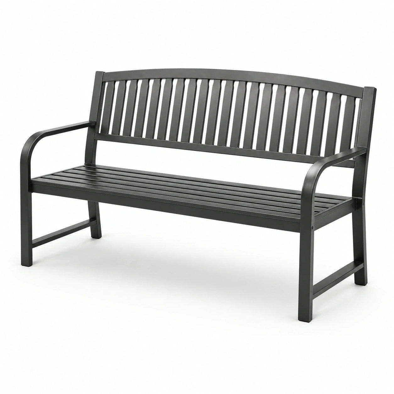 Metall Gartenbank in Schwarz 150 cm