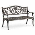 Gartenbank aus Metall mit Ornamenten Schwarz 125 cm