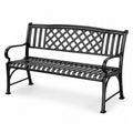 Gusseisen Gartenbank 3-Sitzer Schwarz 128 cm