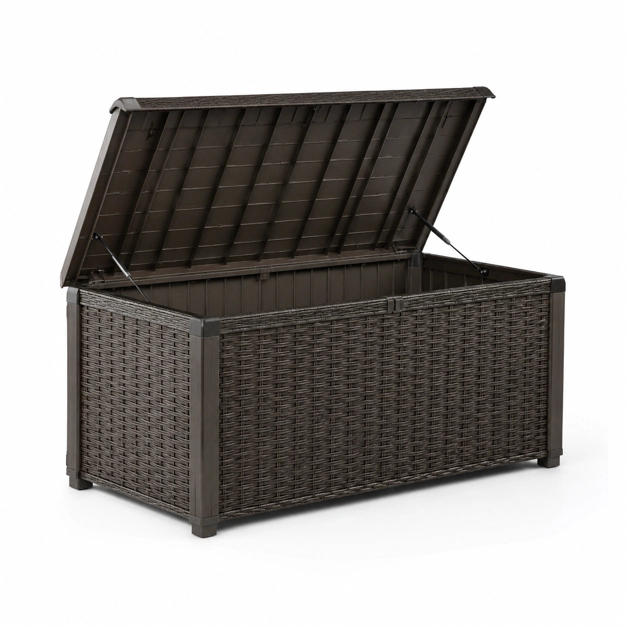 Garten Aufbewahrungsbox Polypropylen Rattanoptik Braun 120x45x60 cm
