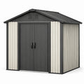 Gartenhaus aus verzinktem Stahlblech 213x127x185 cm Anthrazit/Beige