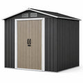 Metall Gartenhaus mit Holzoptik-Tür 213x127x185 cm Anthrazit