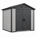 Kunststoff Gartenhaus 255x205x226 cm Grau/Beige