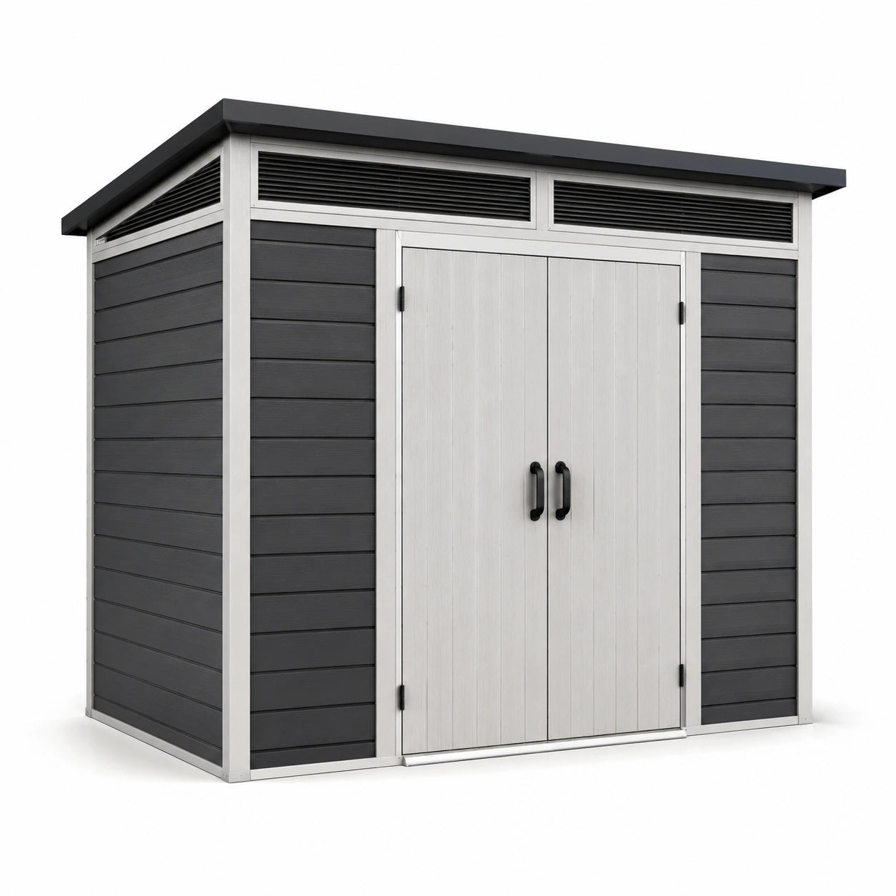Gartenhaus Polypropylen 277x218x226cm Grau/Weiß