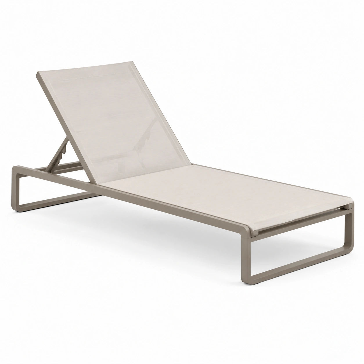 Aluminium Gartenliege mit Textilbespannung Verstellbar Beige 200x65x35 cm