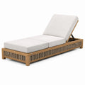 Gartenliege Teakholz Leinen Verstellbar Beige 200x70x30 cm
