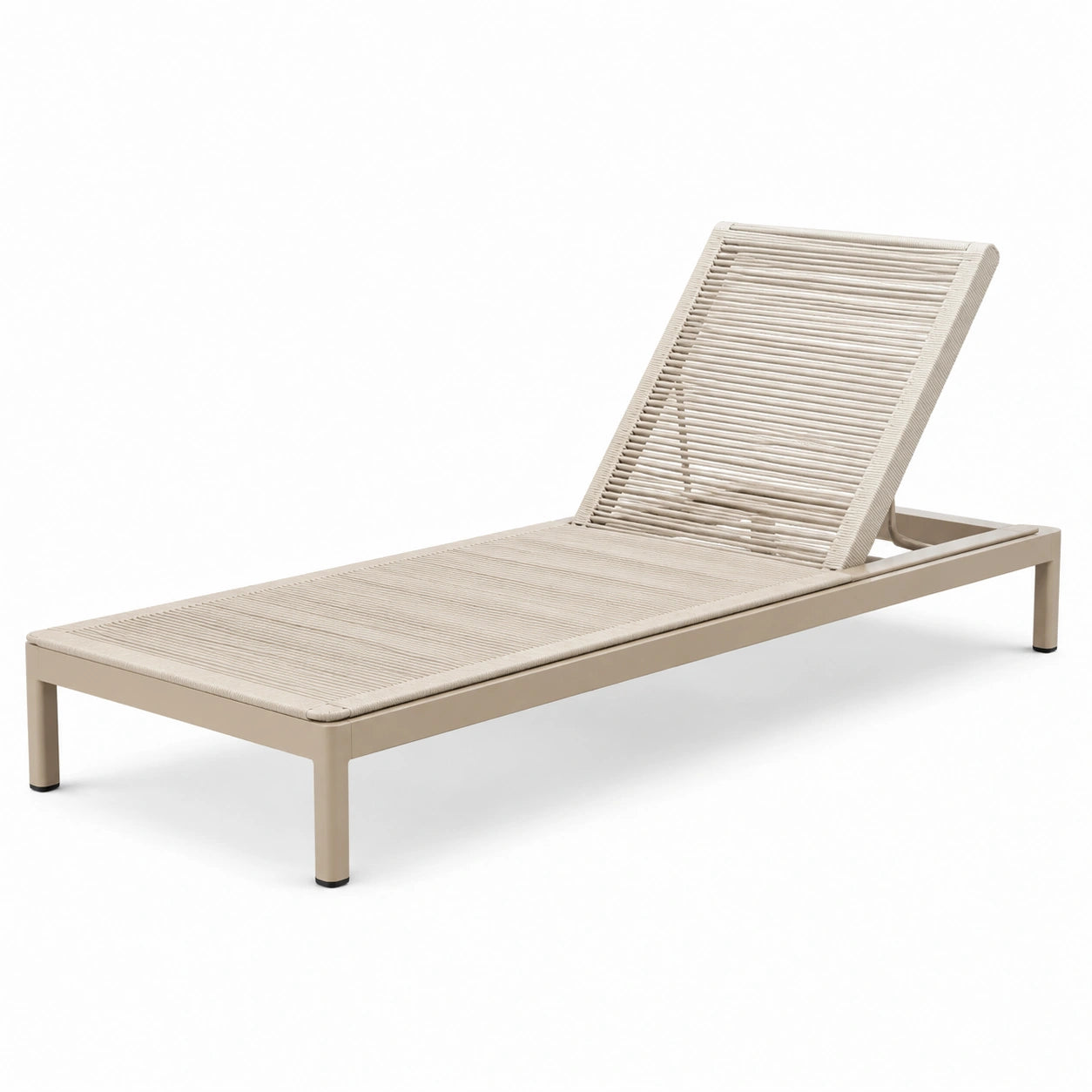 Outdoor Sonnenliege Aluminium Polyesterseil Beige 200 cm