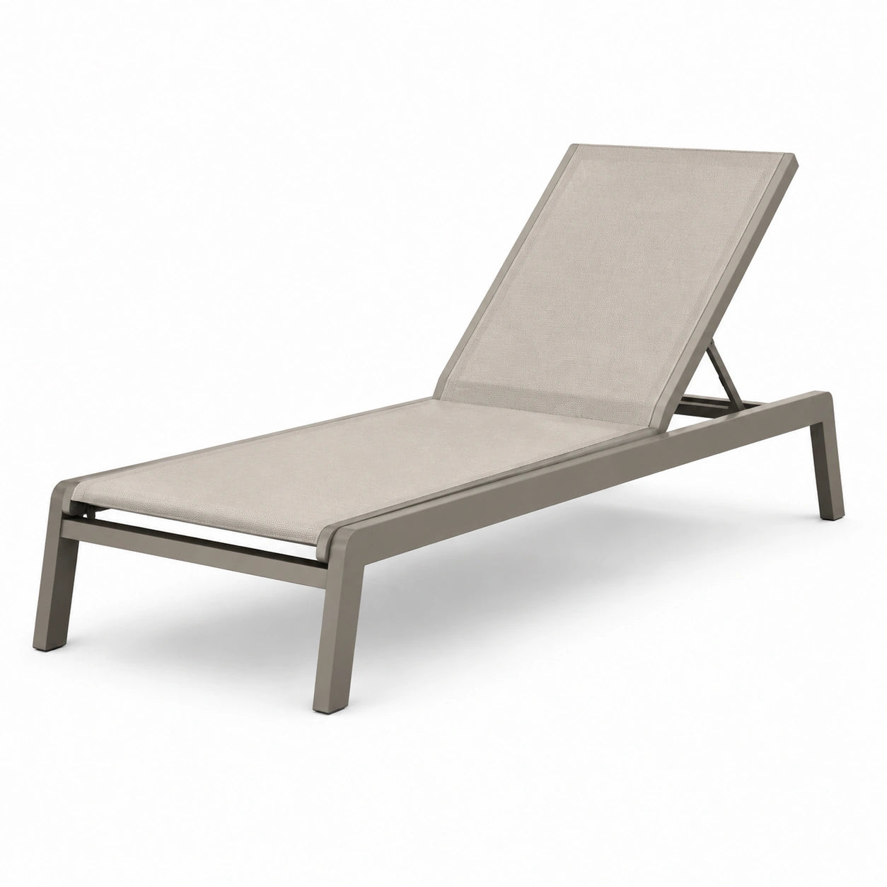 Verstellbare Aluminium-Gartenliege mit Textilgewebe Beige 200cm