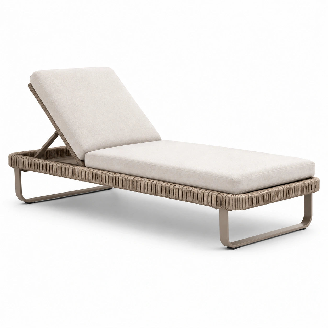 Sonnenliege Aluminium Rahmen Polyestergarn Beige 200x75x40 cm