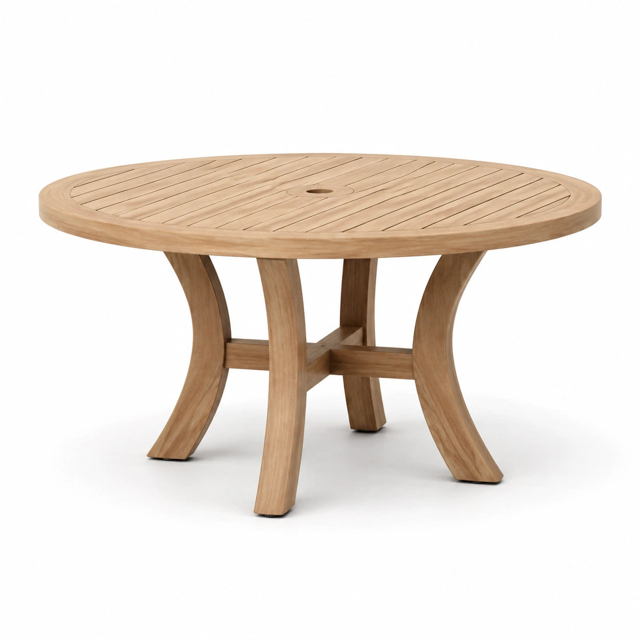 Runder Teakholz-Gartentisch Ø 120cm, Höhe 75cm, Natur