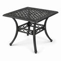 Quadratischer Metall-Gartentisch 80x80cm Schwarz